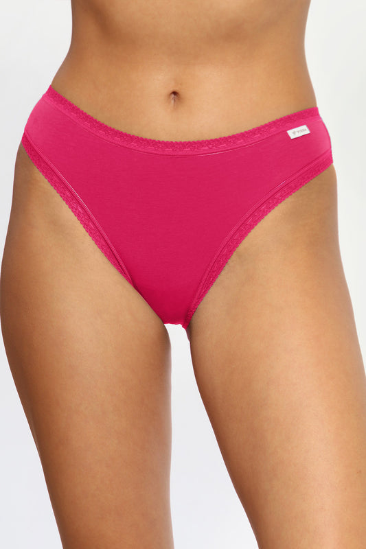 Chilot brazilian ingust din bumbac fucsia CECILIA S1793