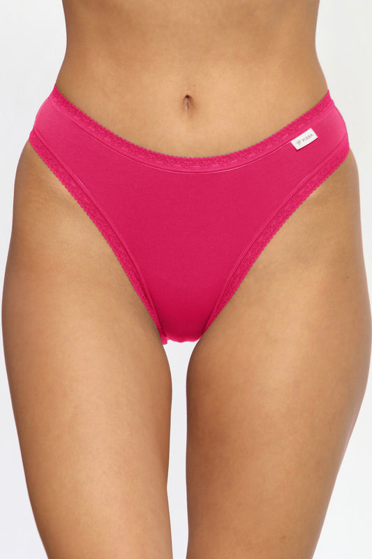 Chilot brazilian din bumbac fucsia CECILIA S1794