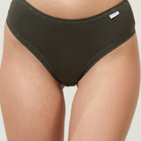 Chilot brazilian talie inalta din bumbac kaki CECILIA S1795