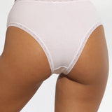 Chilot brazilian talie inalta din bumbac alb CECILIA S1795