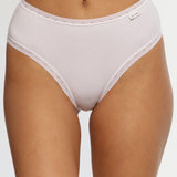 Chilot brazilian talie inalta din bumbac alb CECILIA S1795