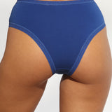 Chilot brazilian talie inalta din bumbac albastru CECILIA S1795