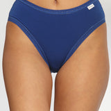 Chilot brazilian talie inalta din bumbac albastru CECILIA S1795