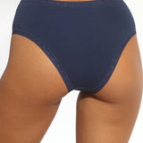 Chilot brazilian talie inalta din bumbac bleumarin CECILIA S1795