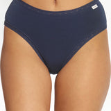 Chilot brazilian talie inalta din bumbac bleumarin CECILIA S1795