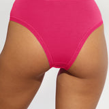 Chilot brazilian talie inalta din bumbac fucsia CECILIA S1795