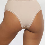 Chilot brazilian talie inalta din bumbac nude CECILIA S1795