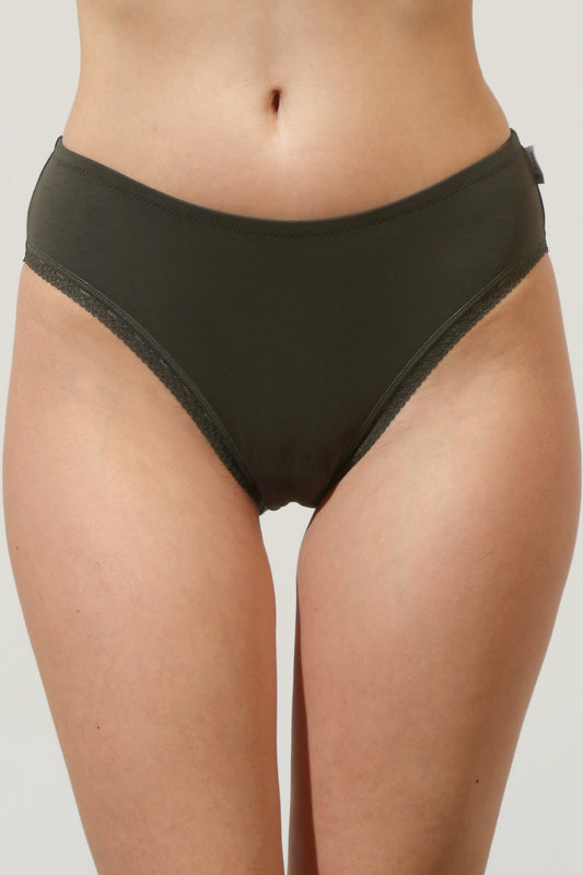 Chilot clasic din bumbac kaki CECILIA S1797