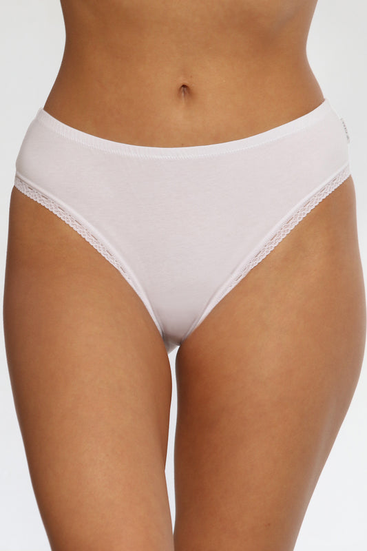 Chilot clasic din bumbac alb CECILIA S1797