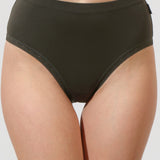 Chilot clasic talie inalta din bumbac kaki CECILIA S1798