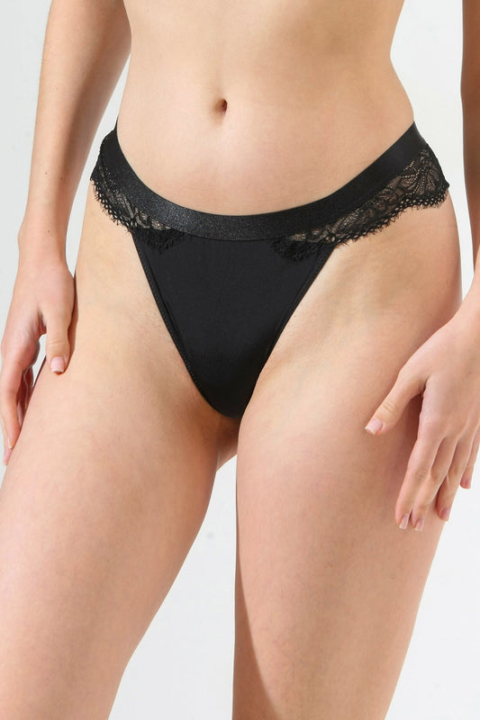 Chilot tanga negru ANGELA S1849