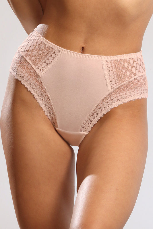 Chilot clasic cu talie înaltă roz ANNA S1883