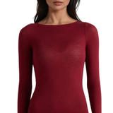 Bluza cu cașmir și decolteu bărcuță burgundy BL005