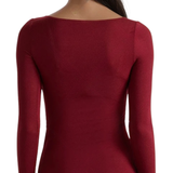 Bluza cu cașmir și decolteu bărcuță burgundy BL005