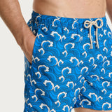 Șort de baie bleumarin imprimat Ragno U825EB