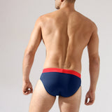 Slip de baie barbati bleumarin-roșu NELSON UD096