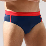 Slip de baie barbati bleumarin-roșu NELSON UD096