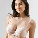 Sutien cu cupa neburetata decoltata roz KATE R1700