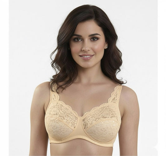 Sutien clasic din dantela bej CARA R1430