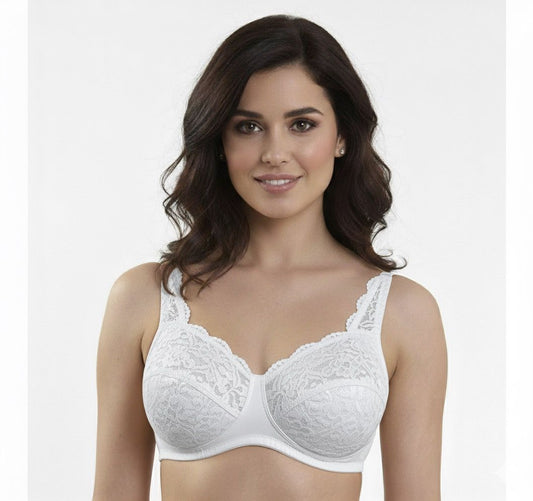 Sutien clasic din dantela alb CARA R1430