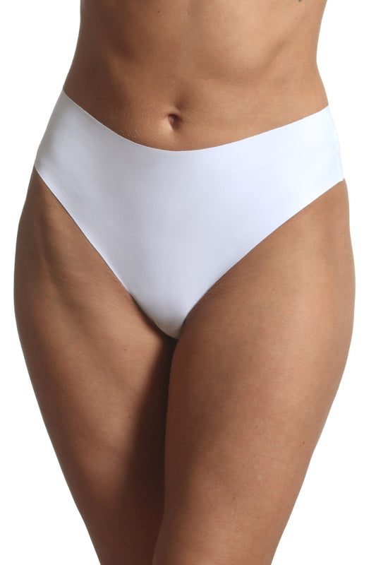 Set 2 buc chiloti brazilieni albi fara cusaturi Lucia S1460