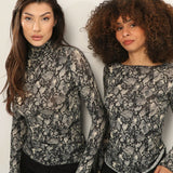 Bluza cu cașmir și modal cu decolteu bărcuță piton print BL005i