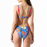 Classic Blue Thai Printed Swim Briefs DS572